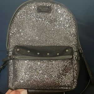 Victoria secret mini backpack!! Black silver glitter